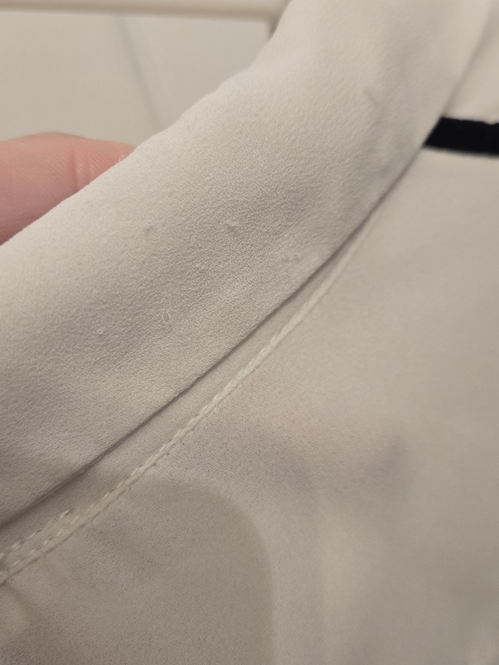 Lush White Dress Shirt with Black Trim - Picture 5 of 5